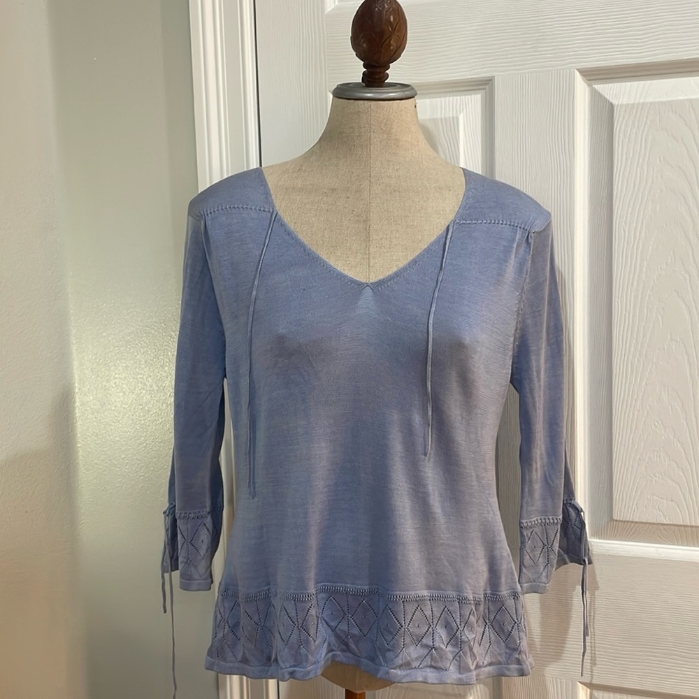 Jackie Blue silk sweater v-neck Juliet dreams long sleeve women’s size L